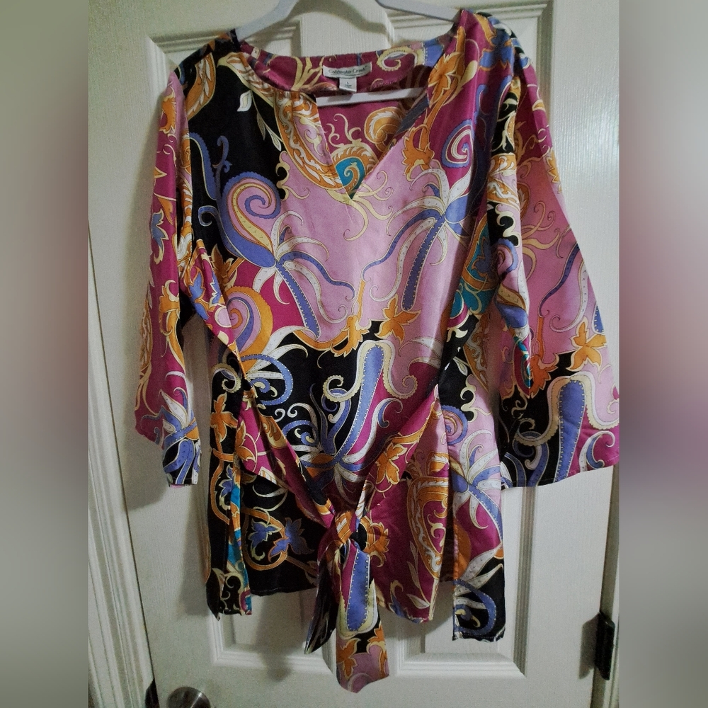 Coldwater Creek Silk Tunic with Tie Waist